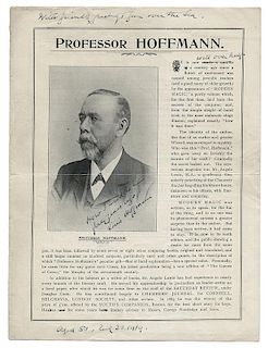 Hoffmann, Professor (Angelo J. Lewis). Hoffmann Prospectus With His Own Annotations.