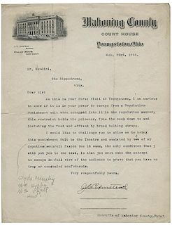Houdini Punishment Suit Challenge Letter.