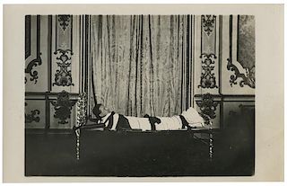 Photograph of Houdini Restrained in a “Crazy Crib.”