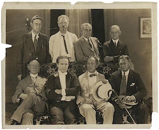 Photograph of Houdini with Seven Men.