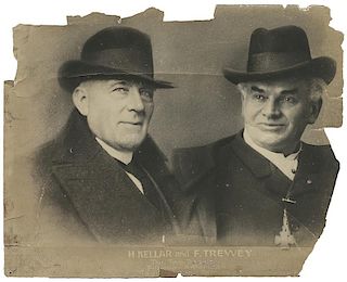 Portrait of Harry Kellar and Felecien Trewey, Inscribed and Signed.