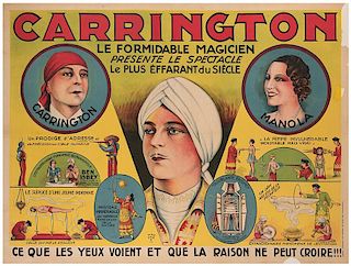 Carrington Le Formidable Magicien. Presente Le Spectacle Le Plus Effarant du Siecle.