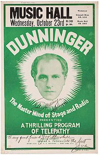 Dunninger. The Master Mind of Stage and Radio.