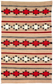 Navajo regional rug with repeating geometric decor