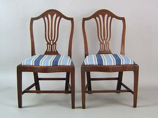 Pair of George III mahogany dining chairs, ca. 179