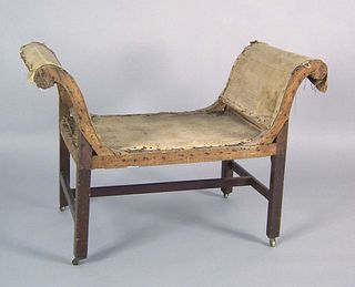 George III mahogany window seat, ca. 1780, with sc