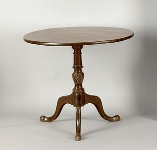 George II mahogany tea table, ca. 1760, the circul