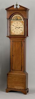 George III mahogany tall case clock, ca. 1800, the