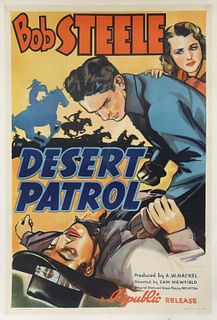 WESTERN MOVIE POSTER, 'DESERT PATROL,' 1938