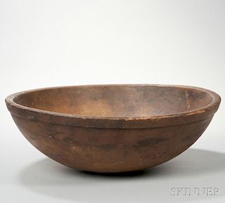 Large Turned Wooden Bowl