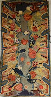 Floral-decorated Hooked Rug