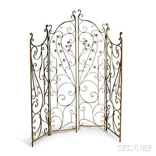 Four Wrought Iron Scrolled Panels