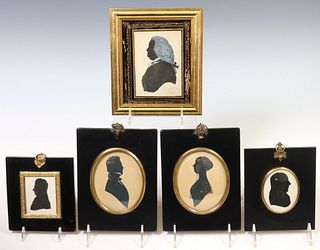 (5) FRAMED CUT-OUT SILHOUETTE PORTRAITS