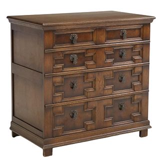 ENGLISH JACOBEAN STYLE GEOMETRIC CHEST OF DRAWERS