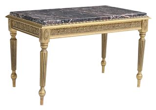 NEOCLASSICAL STYLE MARBLE-TOP COFFEE TABLE