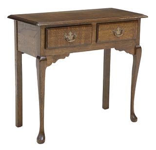 ENGLISH QUEEN ANNE STYLE OAK LOWBOY HALL TABLE
