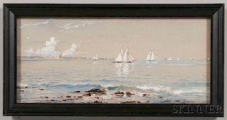 Edmund Darch Lewis (Pennsylvania, 1835-1910)       Newport Yacht Scene.