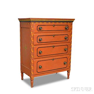 Soap Hollow-style Paint-decorated Chest of Drawers