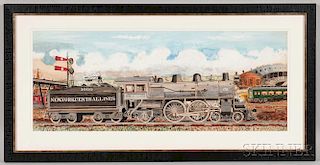 American School, 20th Century       Portrait of a New York Central Lines Railroad Engine.