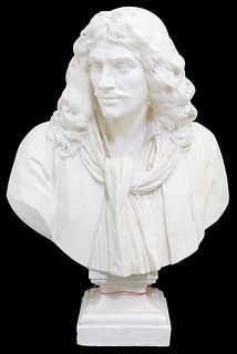 LARGE CAST COMPOSITE BUST OF PLAYWRIGHT MOLIERE