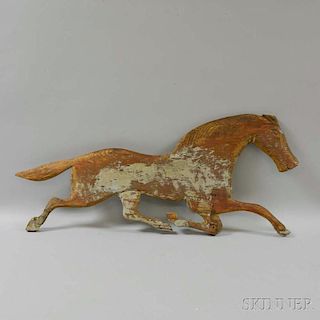 Carved and Painted Pine Horse Weathervane
