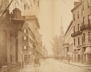 American School, 19th Century      Park Street Church and Tremont Street, Boston