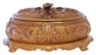 CARVED ACANTHUS & PALMETTE OVAL TABLE BOX