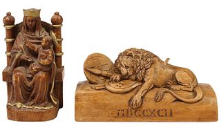 (2) LADY OF WALSINGHAM & CARVED LION OF LUCERNCE