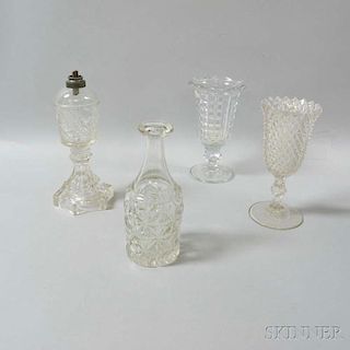 Four Pressed Glass Items