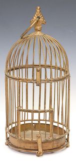 DECORATIVE PAINTED METAL DOME TOP BIRD CAGE