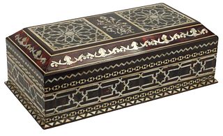 MOORISH STYLE MOTHER-OF-PEARL INLAID TABLE BOX