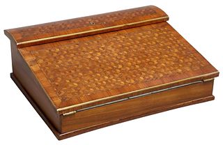 FRENCH CUBE PARQUETRY WRITING SLOPE/ LAP DESK