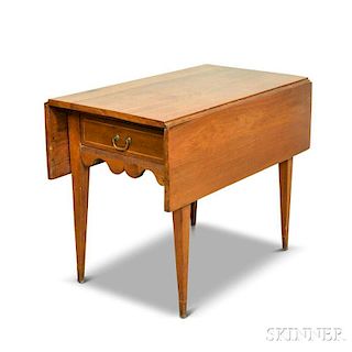 Federal Inlaid Walnut One-drawer Drop-leaf Table