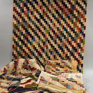Group of Patchwork Geometric Quilts.