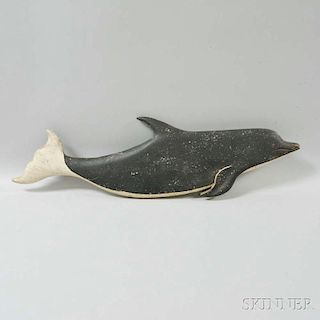 Large Carved and Painted Dolphin