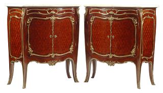(2) LOUIS XV STYLE BRONZE DORE MOUNTED CABINETS