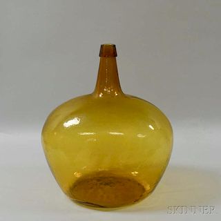 Mold-blown Amber Glass Demijohn