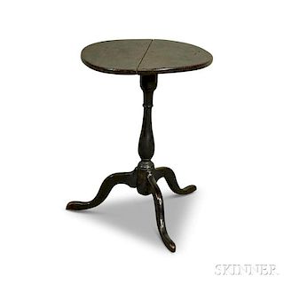 Queen Anne Black-painted Maple Candlestand