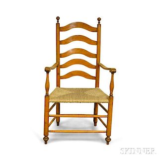 Turned Maple Ladder-back Armchair