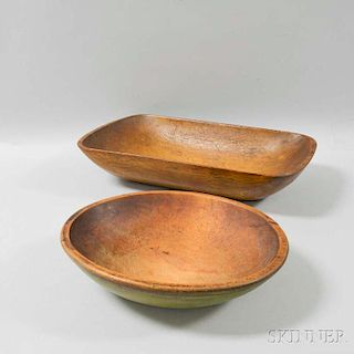 Turned and Carved Maple Bowl and Trencher