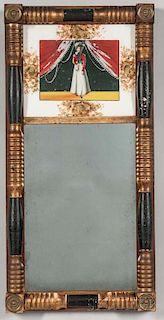 Late Federal Reverse-painted Split-baluster Mirror