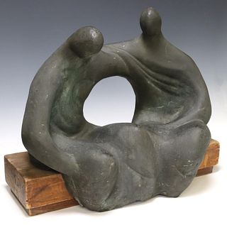 SIGNED MODERNIST SCULPTURE ABSTRACT FIGURES
