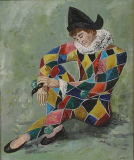 NABOR (20TH C.) PAINTING HARLEQUIN POET