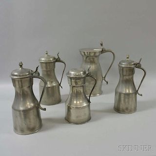 Five Pewter Tappit Hen Measures