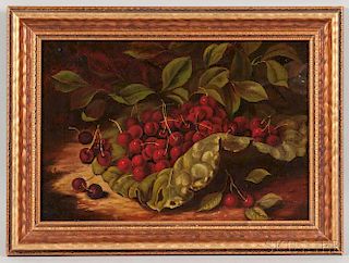 Attributed to Carducius Plantagenet Ream (Illinois/Ohio, 1837-1917)      Still Life with Cherries.