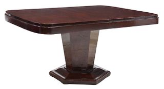 FRENCH ART DECO EXTENSION DINING TABLE, 110"L