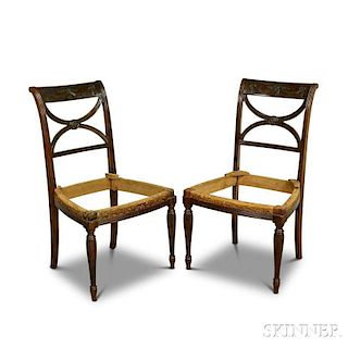 Pair of Classical-style Carved Mahogany Side Chairs