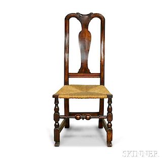 Queen Anne Turned Maple Rush-seat Side Chair