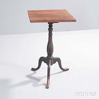 Inlaid and Black-painted Cherry Candlestand