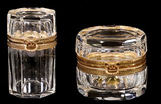 (2) FRENCH MARTIN BENITO CUT CRYSTAL DRESSER BOXES